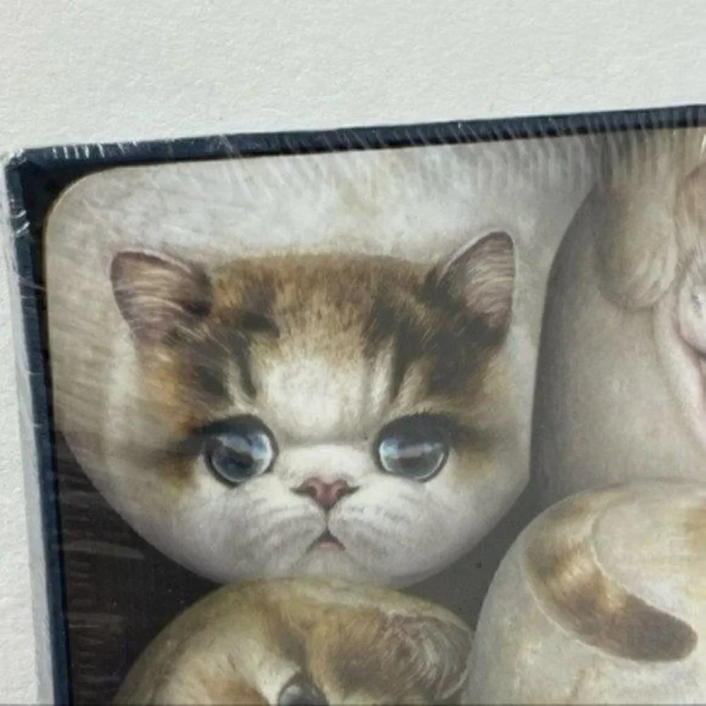 Henry Cats & Friends Cat Coaster ( Set Of 4 ) By Artist Henry Lee Whimsical Gift